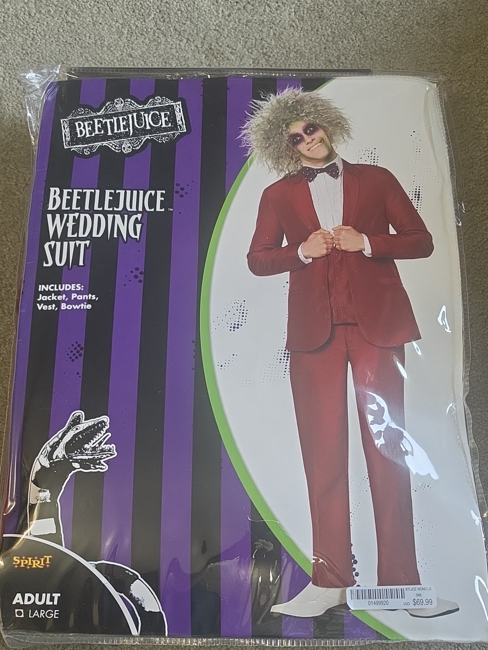 Beetlejuice Wedding Suit Costume Adult Large